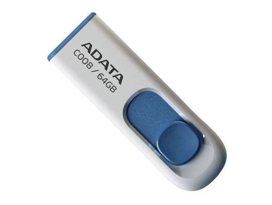 USB Флеш A-DATA Classic 64GB C008, USB 2.0, белый (Быт)