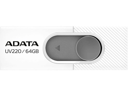 USB Флеш A-DATA Classic 64GB UV220, USB 2.0, белый/серый (Быт)