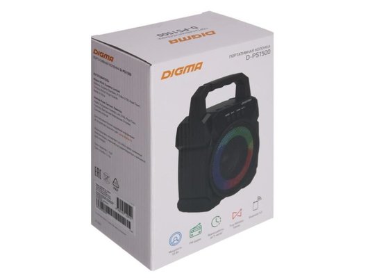 Портативная акустика Digma D-PS1500 черный