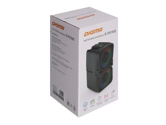 Портативная акустика Digma D-PS1505 черный