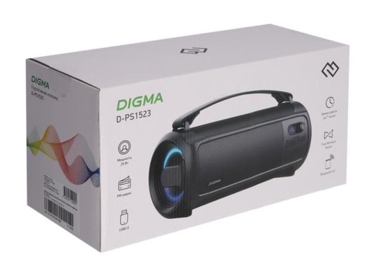 Портативная акустика DIGMA D-PS1523 ЧЕРНЫЙ