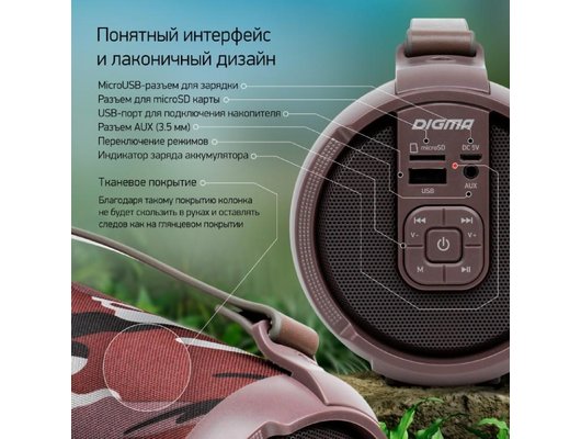 Портативная акустика DIGMA D-PS1520 КАМУФЛЯЖ/КАМУФЛЯЖ