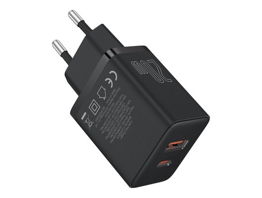 Зарядное устройство Baseus СЗУ Cube USB-C+A 20W black