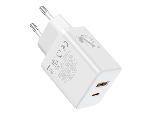 Зарядное устройство Baseus СЗУ Cube USB-C+A 20W white