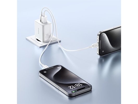 Зарядное устройство Baseus СЗУ Cube USB-C+A 20W white