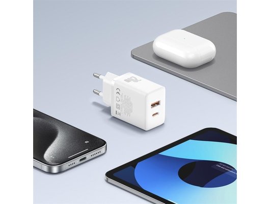 Зарядное устройство Baseus СЗУ Cube USB-C+A 20W white