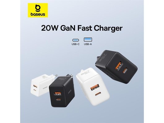 Зарядное устройство Baseus СЗУ Cube USB-C+A 20W white
