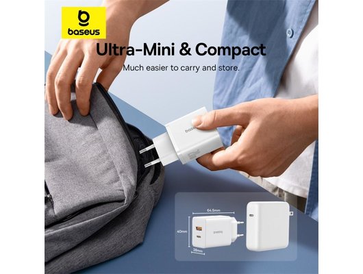 Зарядное устройство Baseus СЗУ Cube USB-C+A 20W white