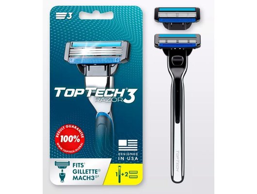 Бритвенный станок TopTech RAZOR 3 (бритва 1шт + 2 сменные кассеты)