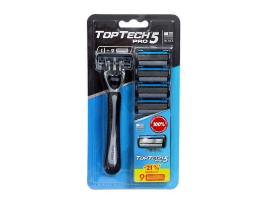 Бритвенный станок TopTech бритва 1шт + 9 сменных кассет PRO 5