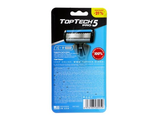Бритвенный станок TopTech бритва 1шт + 9 сменных кассет PRO 5