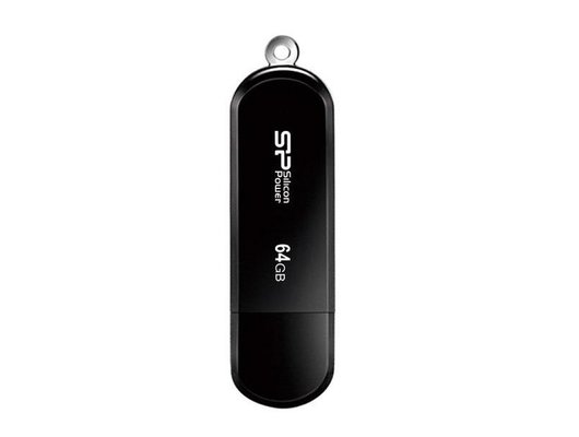 USB Флеш Silicon Power LuxMini 322, 64GB USB 2.0, Черный (Быт)