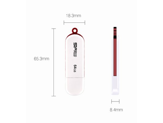 USB Флеш Silicon Power 64Gb LuxMini 320 белый (Быт)