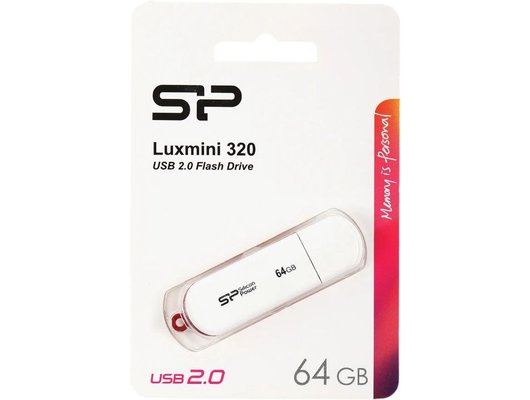 USB Флеш Silicon Power 64Gb LuxMini 320 белый (Быт)