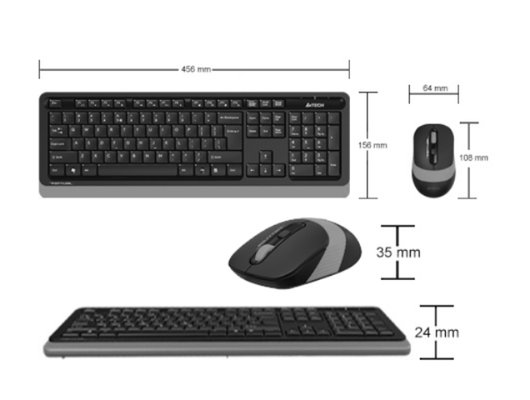 Клавиатура+мышь A4Tech Fstyler FG1010S черный/серый (FG1010S GREY)