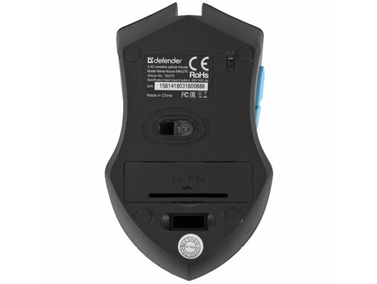 Мышь беспроводная Defender Accura MM-275 черная/синяя