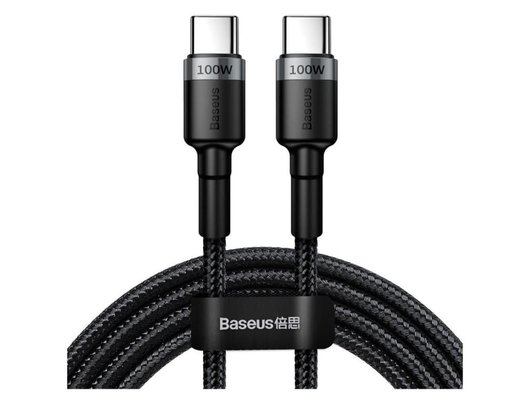 Кабель Baseus USB-C->-C CL 100W 1m GRBK BAS-CATKLF-DLG1
