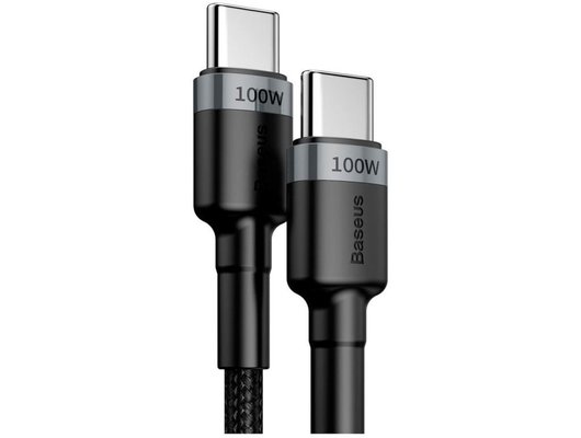 Кабель Baseus USB-C->-C CL 100W 1m GRBK BAS-CATKLF-DLG1