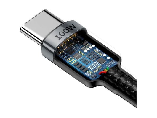 Кабель Baseus USB-C->-C CL 100W 1m GRBK BAS-CATKLF-DLG1