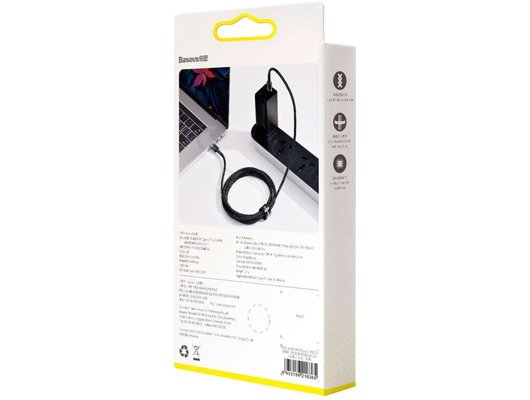 Кабель Baseus USB-C->-C CL 100W 1m GRBK BAS-CATKLF-DLG1