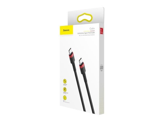 Кабель Baseus USB-C->-C CL 60W 1m RDBK  BAS-CATKLF-G91