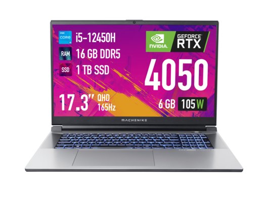 Ноутбук игровой Machenike L17 Pulsar 2K/JJ00GJ00FRU/Core i5-12450H/16Gb/1Tb/17.3 QHD 165Hz/RTX 4050 6 Gb/DOS