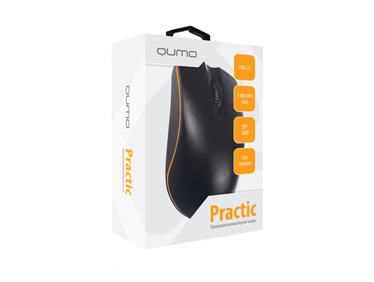 Мышь проводная Qumo Office Practic M90 черная