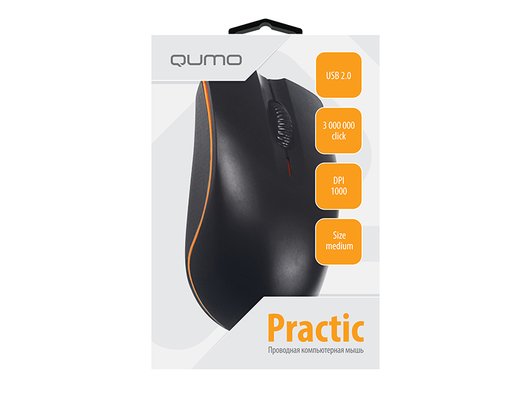 Мышь проводная Qumo Office Practic M90 черная