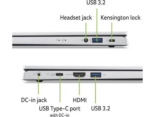 Ноутбук Acer Extensa 15 EX215-34-C6UB/NX.EHTCD.006/Intel N100/8Gb/256Gb/15.6 FHD IPS/DOS серебристый