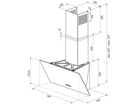 Вытяжка KRONA HELGA 500 white PB