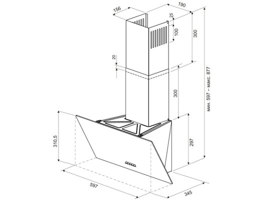 Вытяжка KRONA HELGA 600 black S