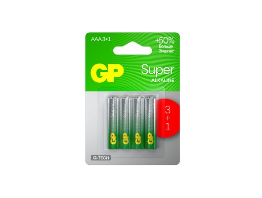 GP Super Alkaline 24А ААA 3+1 шт