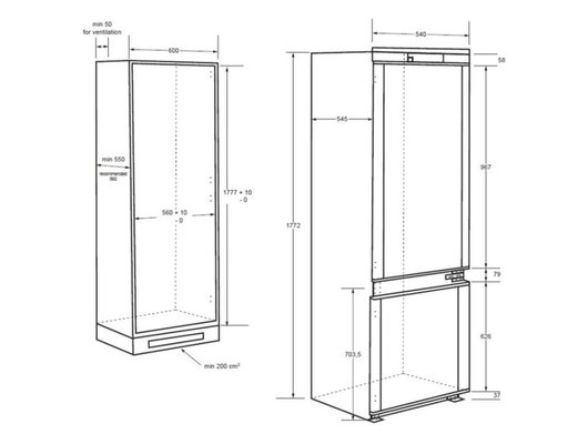 Встраиваемый холодильник HAIER HBW5518ERU