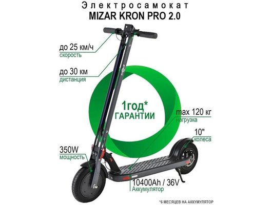Электросамокат MIZAR KRON PRO 2.0