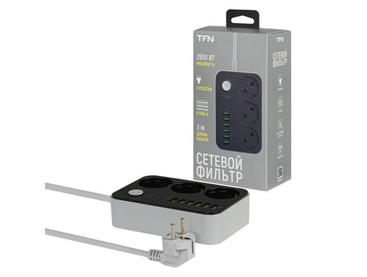 Сетевой фильтр TFN Power7 черный (TFN-Power7BK)