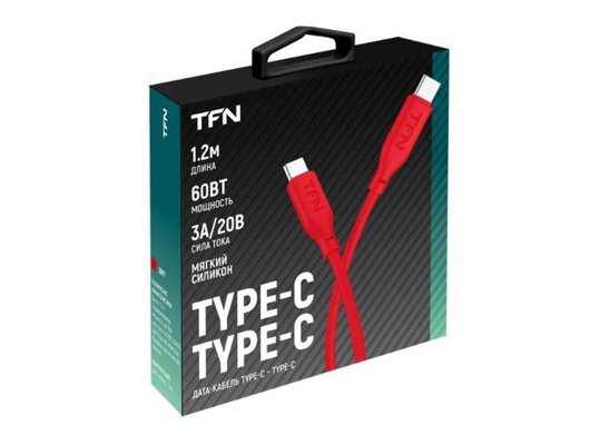 Кабель TFN кабель TypeC-TypeC silicone 1.2m red TFN-C-SIL-CC1M-RD
