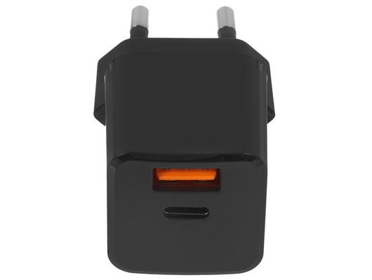 Зарядное устройство TFN СЗУ nano A+C PD 20W б/кабеля black TFN-WCRPD12