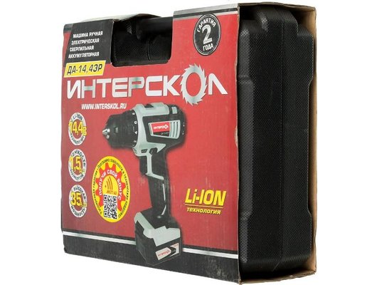 Дрель-шуруповерт ИНТЕРСКОЛ ДА-14,4ЭР (535.0.2.01)
