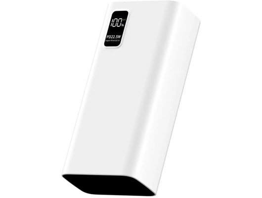 Внешний аккумулятор PERO PB07 30000 mAh, Li-Pol, output USB-C + 4 USB-A, белый