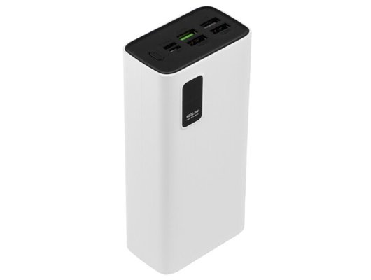 Внешний аккумулятор PERO PB07 30000 mAh, Li-Pol, output USB-C + 4 USB-A, белый