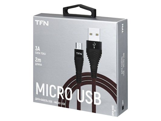 Кабель TFN TypeC forza 2.0m black TFN-CFZUSBCUSB2MBK