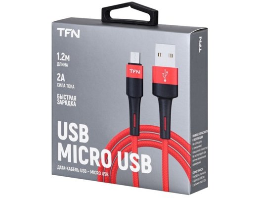 Кабель TFN microUSB Envy 1.2m нейлон red TFN-C-ENV-MIC1MRD