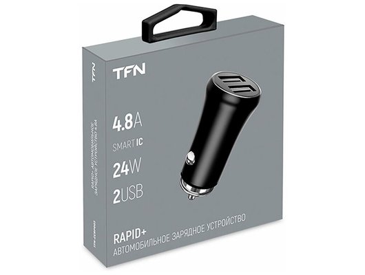 Зарядное устройство TFN АЗУ2 RAPID 4.8A б/кабеля black TFN-CCRPD03