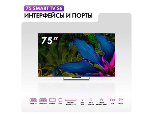 4K (Ultra HD) Smart телевизор HAIER 75 SMART TV S6 (ИМП)