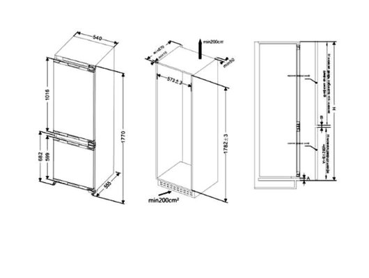 Встраиваемый холодильник CANDY CBCH7248AIS