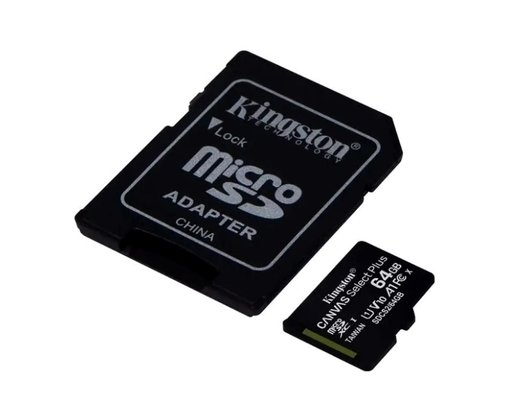 Карта памяти Kingston 64Gb microSDXC Canvas Select Plus 100R A1 Class 10 адаптер (SDCS2/64GB)