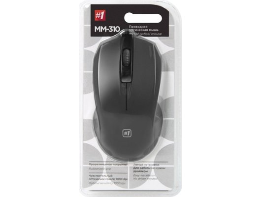 Мышь проводная Defender MM-310 черный