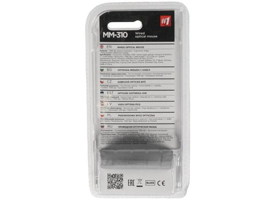 Мышь проводная Defender MM-310 черный