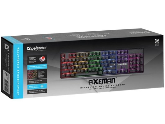 Клавиатура проводная игровая Defender Axeman GK-302 механическая