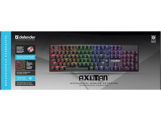 Клавиатура проводная игровая Defender Axeman GK-302 механическая